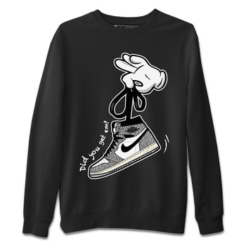 Air Jordan 1 White Cement Sneaker Match Tees Cartoon Hands Sneaker Tees Air Jordan 1 High OG White Cement Sneaker Release Tees Unisex Shirts Black 2