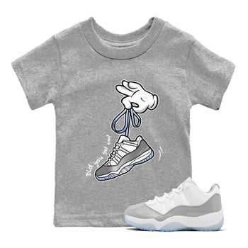 Air Jordan 11 White Cement Sneaker Match Tees Cartoon Hands Sneaker Tees Air Jordan 11 Cement Grey Sneaker Release Tees Kids Shirts Heather Grey 1