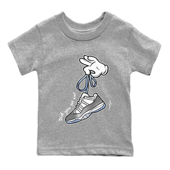 Air Jordan 11 White Cement Sneaker Match Tees Cartoon Hands Sneaker Tees Air Jordan 11 Cement Grey Sneaker Release Tees Kids Shirts Heather Grey 2