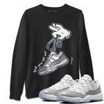 Air Jordan 11 White Cement Sneaker Match Tees Cartoon Hands Sneaker Tees Air Jordan 11 Cement Grey Sneaker Release Tees Unisex Shirts Black 1