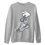 Air Jordan 11 White Cement Sneaker Match Tees Cartoon Hands Sneaker Tees Air Jordan 11 Cement Grey Sneaker Release Tees Unisex Shirts Heather Grey 2