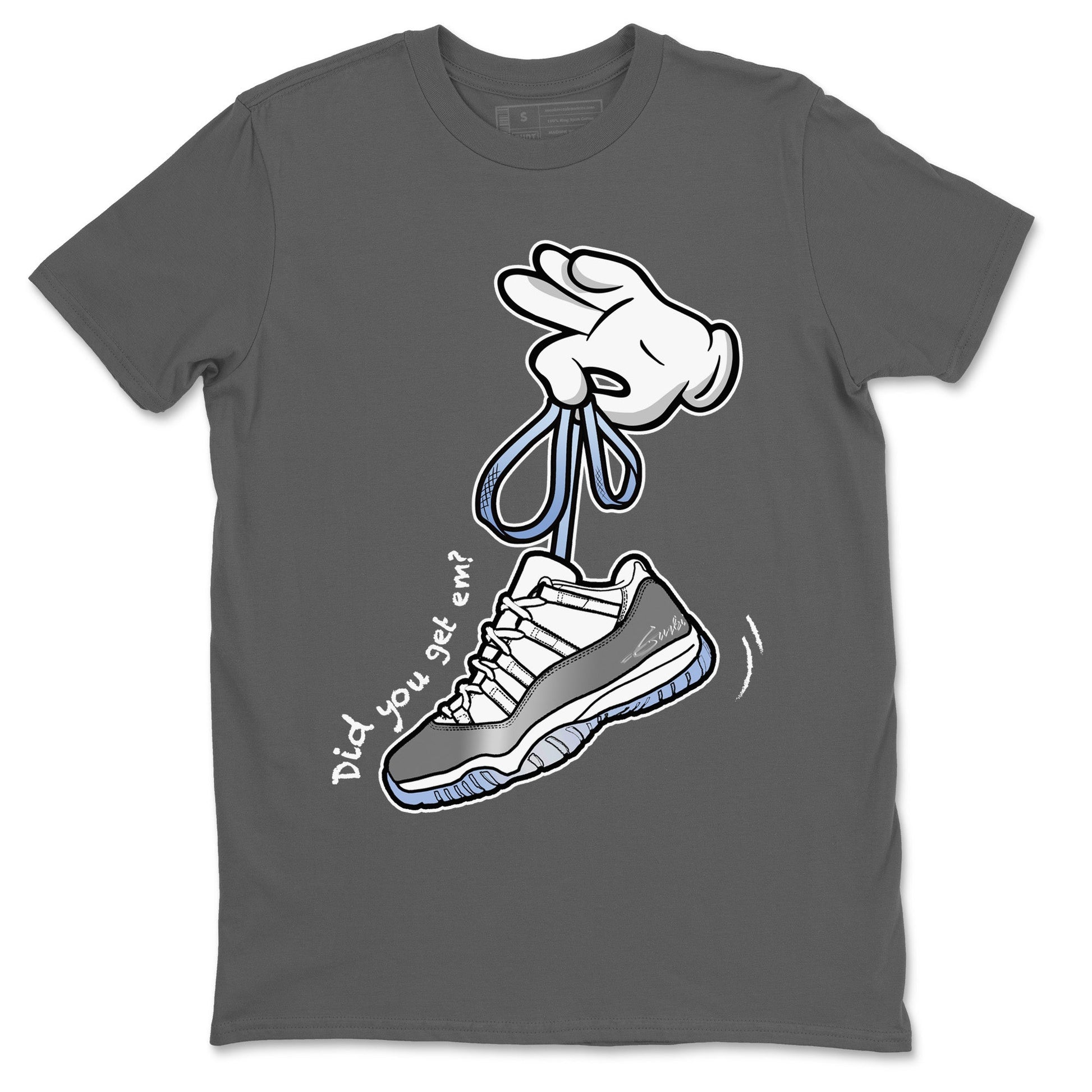 Air Jordan 11 White Cement Sneaker Match Tees Cartoon Hands Sneaker Tees Air Jordan 11 Cement Grey Sneaker Release Tees Unisex Shirts Cool Grey 2