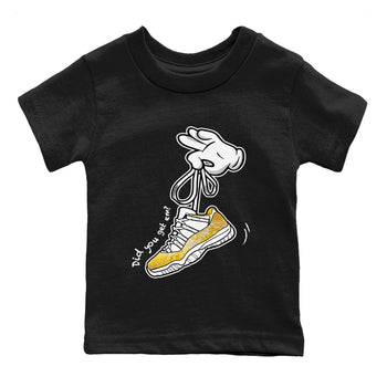 Air Jordan 11 Yellow Python Sneaker Match Tees Cartoon Hands Sneaker Tees Air Jordan 11 Yellow Python Sneaker Release Tees Kids Shirts Black 2