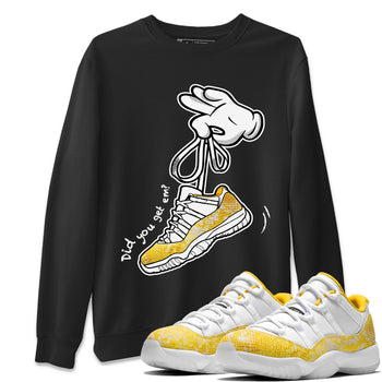 Air Jordan 11 Yellow Python Sneaker Match Tees Cartoon Hands Sneaker Tees Air Jordan 11 Yellow Python Sneaker Release Tees Unisex Shirts Black 1