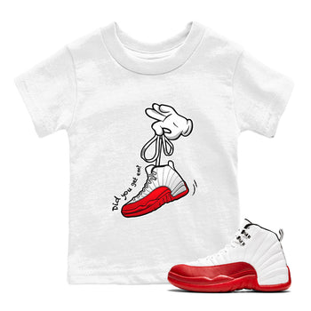 Air Jordan 12 Cherry shirt to match jordans Cartoon Hands sneaker tees AJ12 Cherry SNRT Sneaker Tees Youth Kid's Baby Shirt White 1 T-Shirt