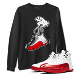 Air Jordan 12 Cherry shirt to match jordans Cartoon Hands sneaker tees AJ12 Cherry SNRT Sneaker Release Tees Cotton Sneaker Tee Black 1 T-Shirt