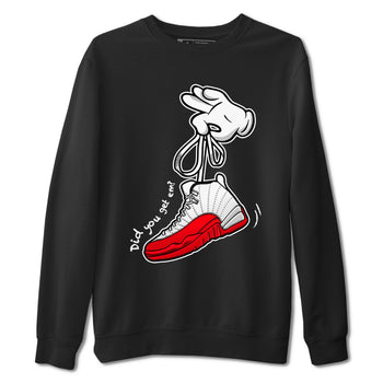 Air Jordan 12 Cherry shirt to match jordans Cartoon Hands sneaker tees AJ12 Cherry SNRT Sneaker Release Tees Cotton Sneaker Tee Black 2 T-Shirt