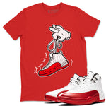 Air Jordan 12 Cherry shirt to match jordans Cartoon Hands sneaker tees AJ12 Cherry SNRT Sneaker Release Tees Cotton Sneaker Tee Red 1 T-Shirt