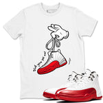 Air Jordan 12 Cherry shirt to match jordans Cartoon Hands sneaker tees AJ12 Cherry SNRT Sneaker Release Tees Cotton Sneaker Tee White 1 T-Shirt