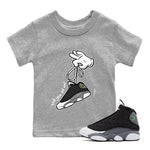 Air Jordan 13 Black Flint Sneaker Match Tees Cartoon Hands Sneaker Tees Air Jordan 13 Retro Black Flint Tee Kids Shirts Heather Grey 1
