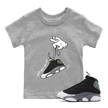 Air Jordan 13 Black Flint Sneaker Match Tees Cartoon Hands Sneaker Tees Air Jordan 13 Retro Black Flint Tee Kids Shirts Heather Grey 1