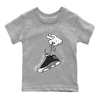 Air Jordan 13 Black Flint Sneaker Match Tees Cartoon Hands Sneaker Tees Air Jordan 13 Retro Black Flint Tee Kids Shirts Heather Grey 2