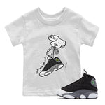 Air Jordan 13 Black Flint Sneaker Match Tees Cartoon Hands Sneaker Tees Air Jordan 13 Retro Black Flint Tee Kids Shirts White 1