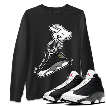 Air Jordan 13 Black Flint Sneaker Match Tees Cartoon Hands Sneaker Tees Air Jordan 13 Retro Black Flint Tee Unisex Shirts Black 1