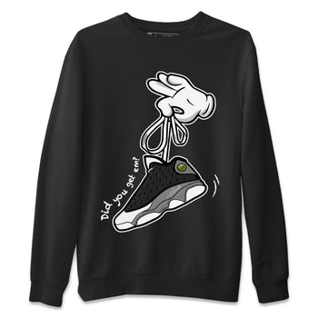 Air Jordan 13 Black Flint Sneaker Match Tees Cartoon Hands Sneaker Tees Air Jordan 13 Retro Black Flint Tee Unisex Shirts Black 2