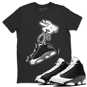 Air Jordan 13 Black Flint Sneaker Match Tees Cartoon Hands Sneaker Tees Air Jordan 13 Retro Black Flint Tee Unisex Shirts Black 1