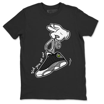 Air Jordan 13 Black Flint Sneaker Match Tees Cartoon Hands Sneaker Tees Air Jordan 13 Retro Black Flint Tee Unisex Shirts Black 2