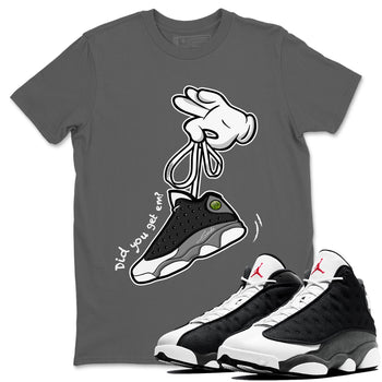 Air Jordan 13 Black Flint Sneaker Match Tees Cartoon Hands Sneaker Tees Air Jordan 13 Retro Black Flint Tee Unisex Shirts Cool Grey 1