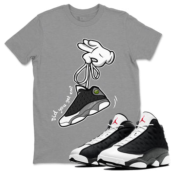 Air Jordan 13 Black Flint Sneaker Match Tees Cartoon Hands Sneaker Tees Air Jordan 13 Retro Black Flint Tee Unisex Shirts Heather Grey 1