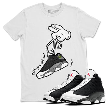Air Jordan 13 Black Flint Sneaker Match Tees Cartoon Hands Sneaker Tees Air Jordan 13 Retro Black Flint Tee Unisex Shirts White 1