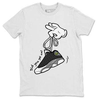 Air Jordan 13 Black Flint Sneaker Match Tees Cartoon Hands Sneaker Tees Air Jordan 13 Retro Black Flint Tee Unisex Shirts White 2