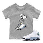 13s Blue Grey shirt to match jordans Cartoon Hands sneaker tees Air Jordan 13 Retro Blue Grey SNRT sneaker release tees baby toddler Heather Grey 1 cotton Shirt