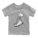 13s Blue Grey shirt to match jordans Cartoon Hands sneaker tees Air Jordan 13 Retro Blue Grey SNRT sneaker release tees baby toddler Heather Grey 2 cotton Shirt