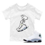 13s Blue Grey shirt to match jordans Cartoon Hands sneaker tees Air Jordan 13 Retro Blue Grey SNRT sneaker release tees baby toddler White 1 cotton Shirt