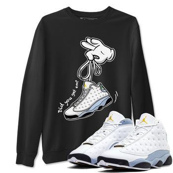 13s Blue Grey shirt to match jordans Cartoon Hands sneaker tees Air Jordan 13 Retro Blue Grey SNRT Sneaker Release Tees unisex cotton Black 1 crew neck shirt