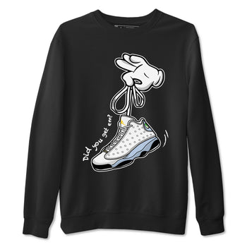 13s Blue Grey shirt to match jordans Cartoon Hands sneaker tees Air Jordan 13 Retro Blue Grey SNRT Sneaker Release Tees unisex cotton Black 2 crew neck shirt