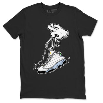 13s Blue Grey shirt to match jordans Cartoon Hands sneaker tees Air Jordan 13 Retro Blue Grey SNRT Sneaker Release Tees unisex cotton Black 2 crew neck shirt