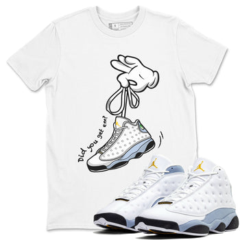 13s Blue Grey shirt to match jordans Cartoon Hands sneaker tees Air Jordan 13 Retro Blue Grey SNRT Sneaker Release Tees unisex cotton White 1 crew neck shirt