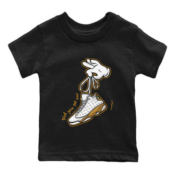 Jordan Retro 13 Wheat Sneaker Matching Tee Cartoon Hands Sneaker Tees Air Jordan 13 Wheat Sneaker Release Tees Kids Shirts Black 2