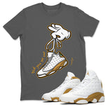 Jordan Retro 13 Wheat Sneaker Matching Tee Cartoon Hands Sneaker Tees Air Jordan 13 Wheat Sneaker Release Tees Unisex Shirts Cool Grey 1