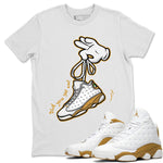 Jordan Retro 13 Wheat Sneaker Matching Tee Cartoon Hands Sneaker Tees Air Jordan 13 Wheat Sneaker Release Tees Unisex Shirts White 1