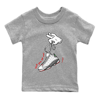 Air Jordan 13 Wolf Grey Sneaker Match Tees Cartoon Hands 13 Wolf Grey T-Shirt Sneaker Release Tees Kids Shirts Heather Grey 2