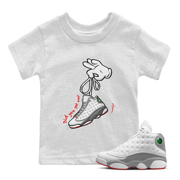 Air Jordan 13 Wolf Grey Sneaker Match Tees Cartoon Hands 13 Wolf Grey T-Shirt Sneaker Release Tees Kids Shirts White 1