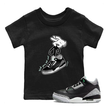 3s Green Glow shirt to match jordans Cartoon Hands sneaker tees Air Jordan 3 Green Glow SNRT sneaker release tees baby toddler Black 1 cotton Shirt