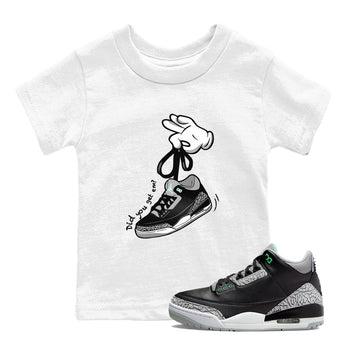 3s Green Glow shirt to match jordans Cartoon Hands sneaker tees Air Jordan 3 Green Glow SNRT sneaker release tees baby toddler White 1 cotton Shirt