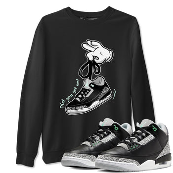 3s Green Glow shirt to match jordans Cartoon Hands sneaker tees Air Jordan 3 Green Glow SNRT Sneaker Release Tees unisex cotton Black 1 crew neck shirt