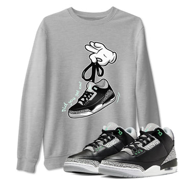 3s Green Glow shirt to match jordans Cartoon Hands sneaker tees Air Jordan 3 Green Glow SNRT Sneaker Release Tees unisex cotton Heather Grey 1 crew neck shirt