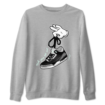 3s Green Glow shirt to match jordans Cartoon Hands sneaker tees Air Jordan 3 Green Glow SNRT Sneaker Release Tees unisex cotton Heather Grey 2 crew neck shirt
