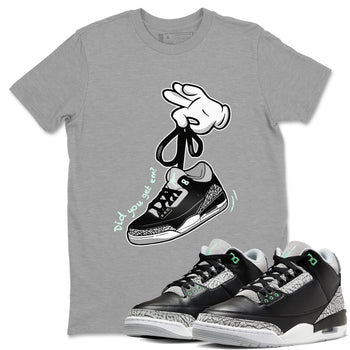 3s Green Glow shirt to match jordans Cartoon Hands sneaker tees Air Jordan 3 Green Glow SNRT Sneaker Release Tees unisex cotton Heather Grey 1 crew neck shirt