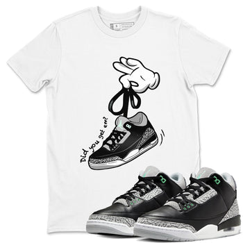 3s Green Glow shirt to match jordans Cartoon Hands sneaker tees Air Jordan 3 Green Glow SNRT Sneaker Release Tees unisex cotton White 1 crew neck shirt