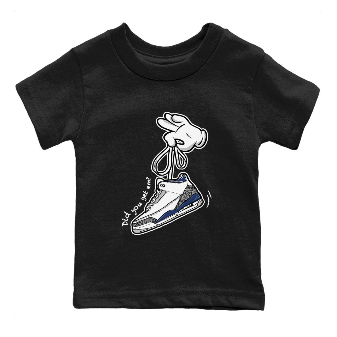 3s Midnight Navy shirt to match jordans Cartoon Hands sneaker match tee Air Jordan 3 Midnight Navy SNRT Sneaker Tees baby toddler Black 2 cotton Shirt