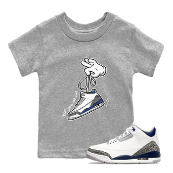 3s Midnight Navy shirt to match jordans Cartoon Hands sneaker match tee Air Jordan 3 Midnight Navy SNRT Sneaker Tees baby toddler Heather Grey 1 cotton Shirt