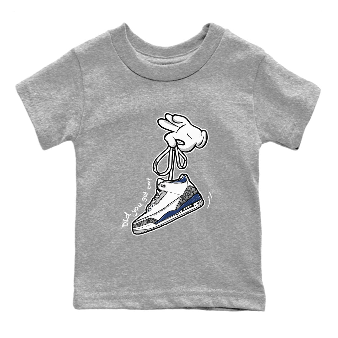 3s Midnight Navy shirt to match jordans Cartoon Hands sneaker match tee Air Jordan 3 Midnight Navy SNRT Sneaker Tees baby toddler Heather Grey 2 cotton Shirt