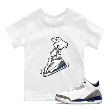 3s Midnight Navy shirt to match jordans Cartoon Hands sneaker match tee Air Jordan 3 Midnight Navy SNRT Sneaker Tees baby toddler White 1 cotton Shirt
