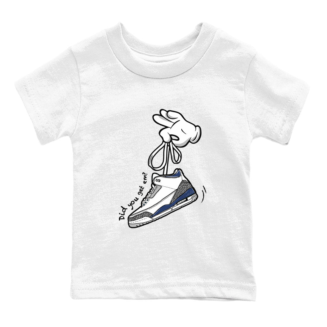 3s Midnight Navy shirt to match jordans Cartoon Hands sneaker match tee Air Jordan 3 Midnight Navy SNRT Sneaker Tees baby toddler White 2 cotton Shirt