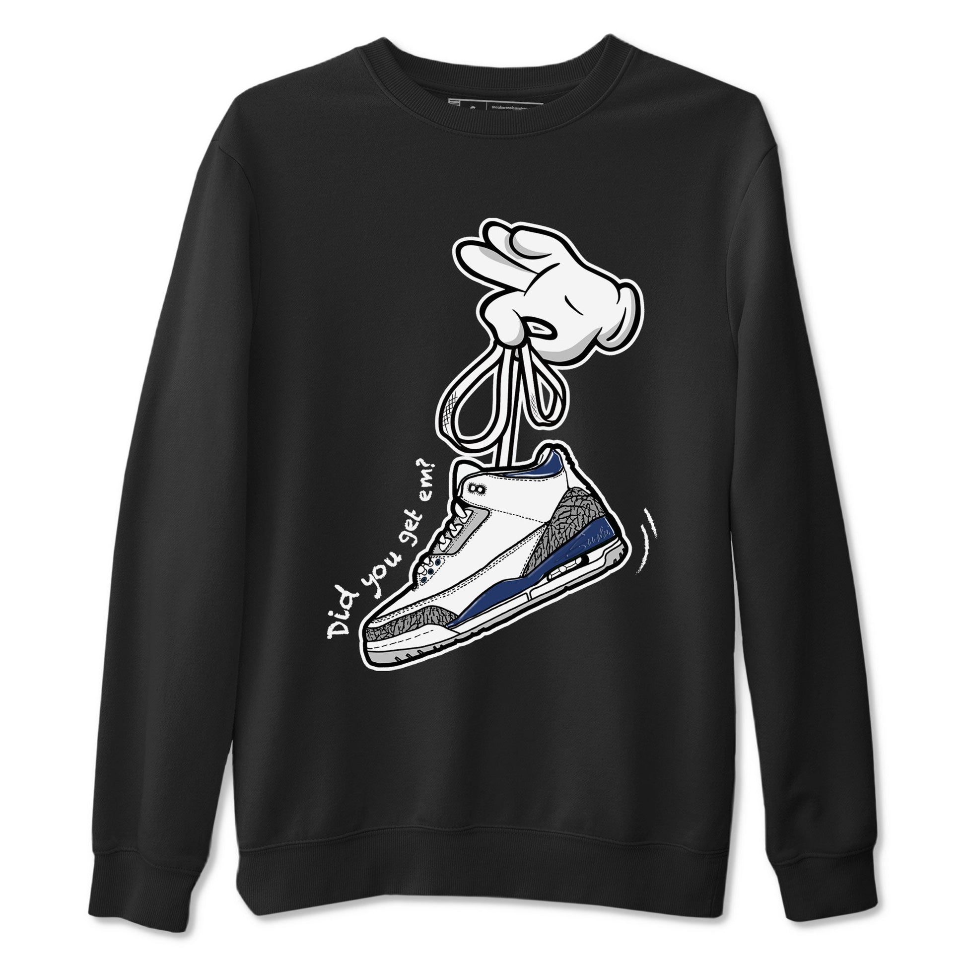 3s Midnight Navy shirt to match jordans Cartoon Hands sneaker match tee Air Jordan 3 Midnight Navy SNRT Sneaker Tees unisex cotton Black 2 crew neck shirt